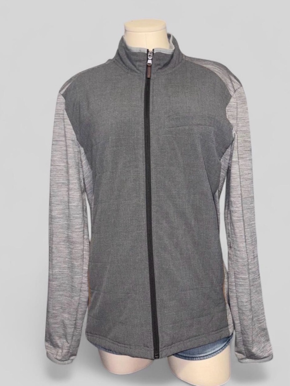 RLX Ralph Lauren Gray Two-Tone Full-Zip Performance Jacket